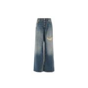 Wijde broek met vervaagde wassing en scheuren John Richmond , Blue , D...