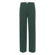 Elastische Taille Rechte Pijp Broek Soaked in Luxury , Green , Dames