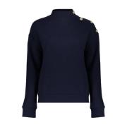 Navy Sweatshirt met knopen Geisha , Blue , Dames