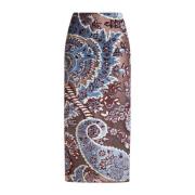 Paisley Jacquard Midi Rok Etro , Multicolor , Dames