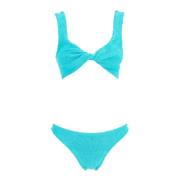 Twisted Chest Bikini Set Hunza G , Blue , Dames