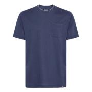 T-shirt van katoen en Tencel-jersey Boggi Milano , Blue , Heren