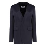 Blazer van Wolmix, Éénknoops Sluiting MM6 Maison Margiela , Blue , Dam...