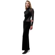 Fluwelen Maxi Jurk Zwart Undress Code , Black , Dames