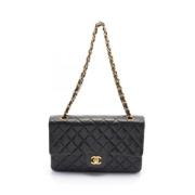 Pre-owned Leather shoulder-bags Chanel Vintage , Black , Dames