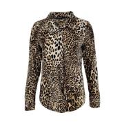 Olivia Panther Blouse Fos , Brown , Dames