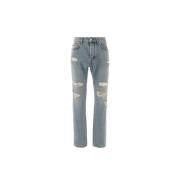 Rechte jeans met laceraties John Richmond , Blue , Heren