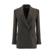 Lange blazer met allover patroon John Richmond , Gray , Dames