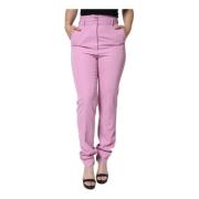 Roze High Waist Tapered Broek Dolce & Gabbana , Pink , Dames