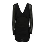 Zwarte Viscose Jurk Aw23 Saint Laurent , Black , Dames