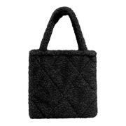 Zachte Sherpa Shopper Tas BomBoogie , Black , Dames