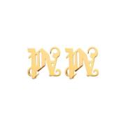 Gouden Messing Monogram Oorbellen Palm Angels , Yellow , Dames