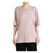 Paars Ice Geribbeld T-Shirt Lemaire , Pink , Dames