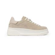 Beige Suède Sneakers Platina Details Crime London , Beige , Dames