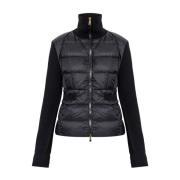 Zwarte Gewatteerde Puffer Cardigan Wolmix Moncler , Black , Dames