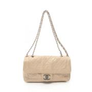 Pre-owned Leather shoulder-bags Chanel Vintage , Beige , Dames