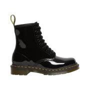 Zwarte leren enkellaarzen Dr. Martens , Black , Dames