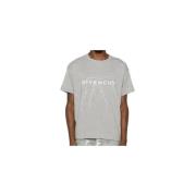 Zachte Jersey T-shirt met Metalen Logo Givenchy , Gray , Heren