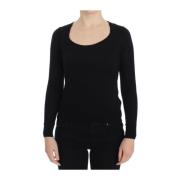 Zwarte Wol Crewneck Sweater Dolce & Gabbana , Black , Dames