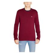 Bordeaux Gebreide Herentrui met Lange Mouwen Tommy Jeans , Red , Heren