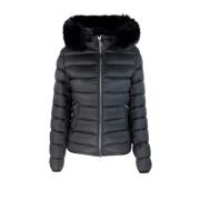 Zwarte Winterjas met Bont Capuchon Colmar , Black , Dames