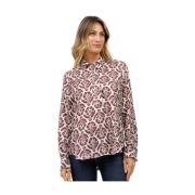 Zijden Gestreepte Blouse Caliban , Multicolor , Dames