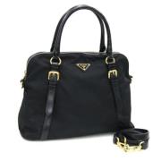 Pre-owned Leather handbags Prada Vintage , Black , Dames