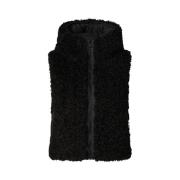 Faux Shearling Hooded Vest voor vrouwen Save The Duck , Black , Dames