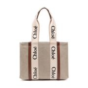 Witte Woody Tote Tas Chloé , Multicolor , Dames