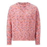 Stijlvolle V-hals Pullover met Neps Rich & Royal , Pink , Dames