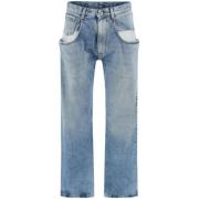 Blauwe Broek met Zakken Maison Margiela , Blue , Dames