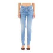 Skinny Jeans met Hoge Taille en Stijlvolle Details Liu Jo , Blue , Dam...