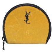 Pre-owned Leather wallets Yves Saint Laurent Vintage , Yellow , Dames