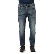 Donker denim worteljeans Dondup , Blue , Heren