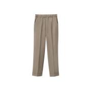 Stretchstof broek met manchet en elastische taille Rosso35 , Gray , Da...