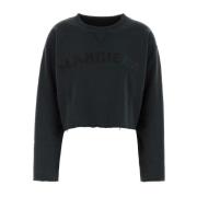 Zwarte Katoenen Sweatshirt Maison Margiela , Black , Dames