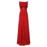 Pre-owned Polyester dresses Yves Saint Laurent Vintage , Red , Dames