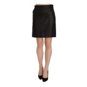 Zwarte leren A-lijn Mini Rok Gianfranco Ferré , Black , Dames