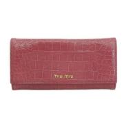 Pre-owned Leather wallets Miu Miu Pre-owned , Purple , Dames