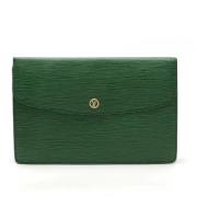 Pre-owned Leather clutches Louis Vuitton Vintage , Green , Heren