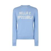 Blauwe dames trui met Bella en Impossible print MC2 Saint Barth , Blue...