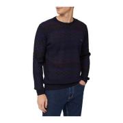 Heren T-shirt met prikkeldraadpatroon Harmont & Blaine , Blue , Heren