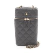 Pre-owned Leather shoulder-bags Chanel Vintage , Black , Dames