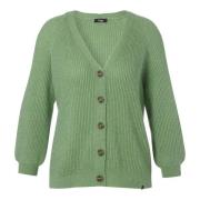 V-hals knoop Raglanmouw jas Frapp , Green , Dames