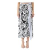 Zilveren Paillet Midi Rok Sabina Musayev , Gray , Dames