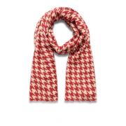 Houndstooth Sjaal Salsa Stijl Part Two , Red , Dames