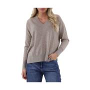 V-hals T-shirt Kaos , Gray , Dames