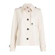 Korte Trenchcoat met Cape Tommy Hilfiger , White , Dames