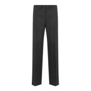 Luxe Grijze Wollen Broek Aw24 Prada , Gray , Heren