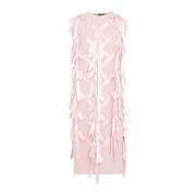 Elegante Roze & Paarse Jurk Aw24 Prada , Pink , Dames